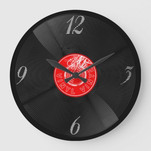 Vinyl Record  Large Clock