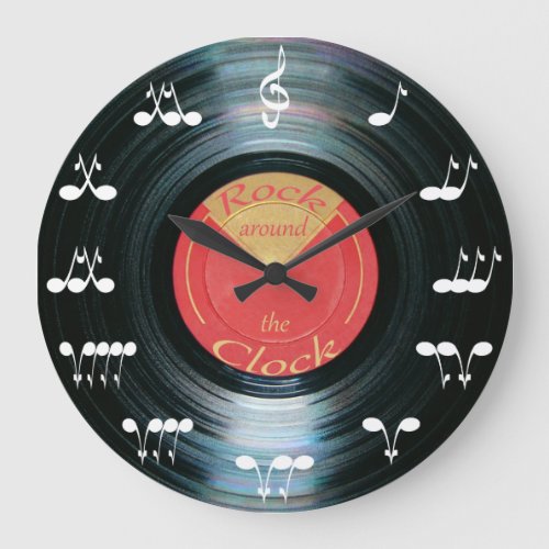 Vinyl Record Large Clock