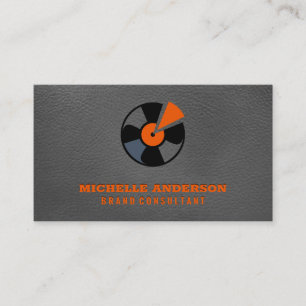 Vinyl Record Leather Background Business Card