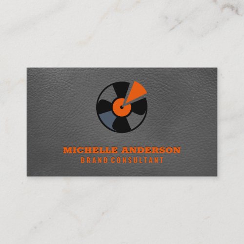 Vinyl Record  Leather Background Business Card