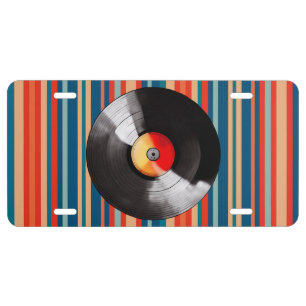 Vinyl Record License Plate