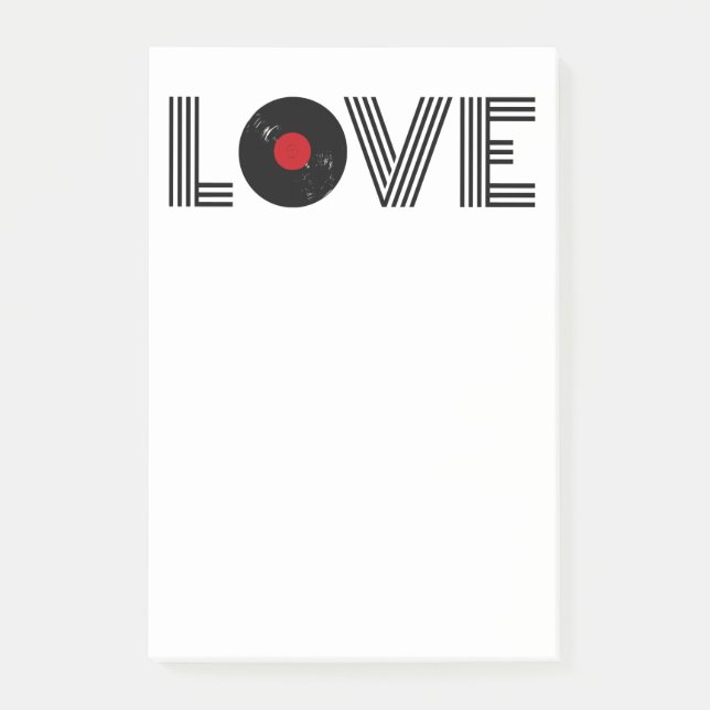 Vinyl record love post-it notes (Front)