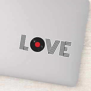Vinyl record love sticker