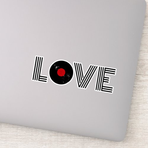 Vinyl record love sticker