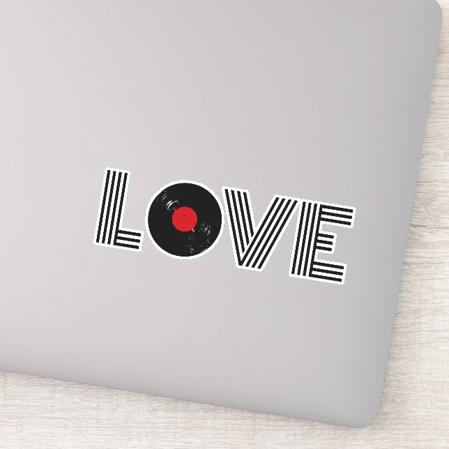 Vinyl record love sticker (Detail)