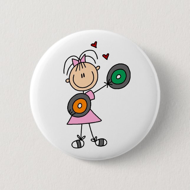 Vinyl Record Lover Button (Front)