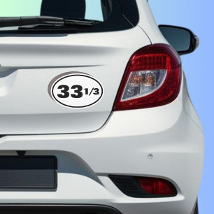 Vinyl Record LP 33 1/3 RPM Euro Style Oval Car Magnet