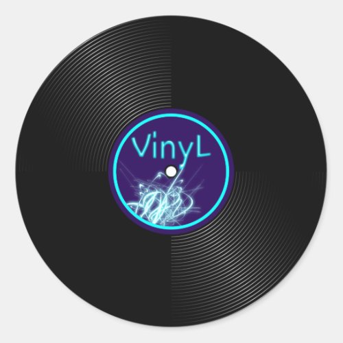 Vinyl Record LP Album 33 Classic Round Sticker