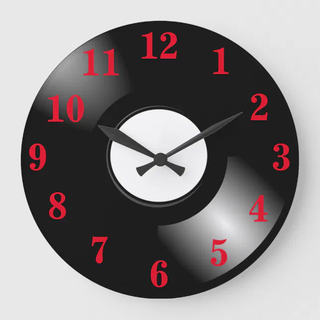 Vinyl Record LP Large Clock | Zazzle