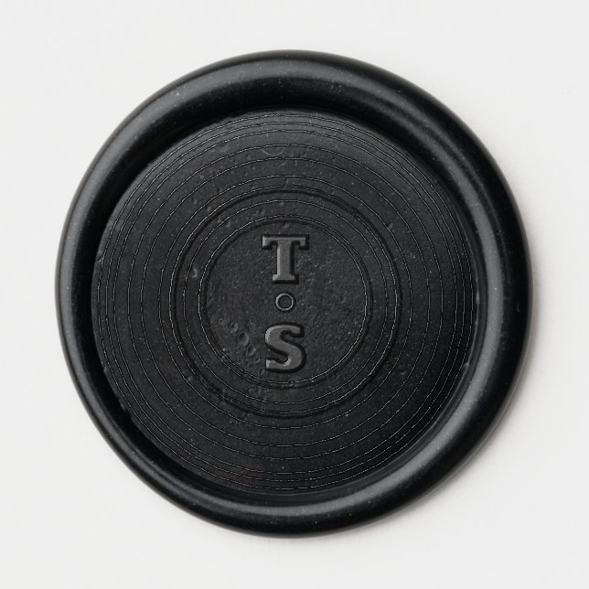 Vinyl Record Monogram Initials Wax Seal Sticker (Front)