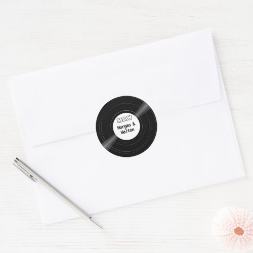 Vinyl Record Monogram White Label