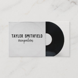 vinyl record music business card vintage modern