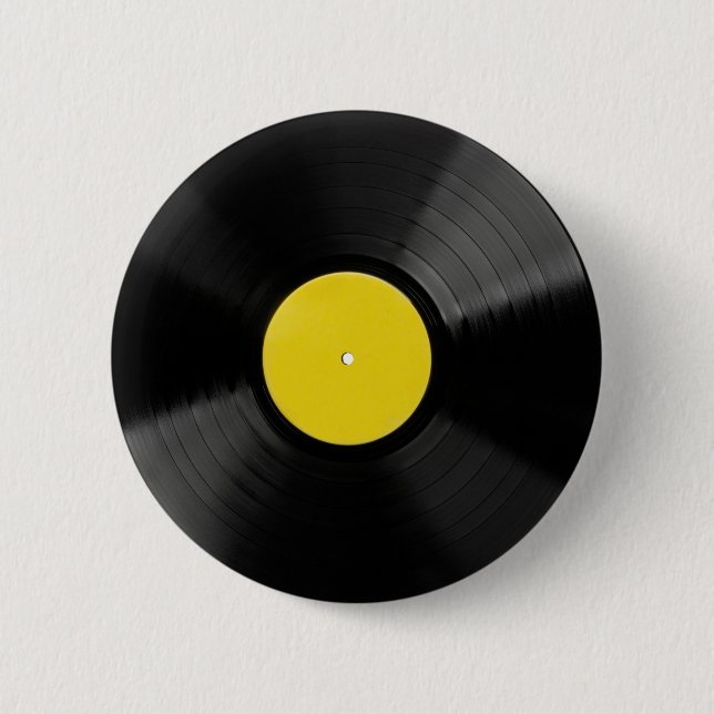 Vinyl Record Music Clock Button (Front)