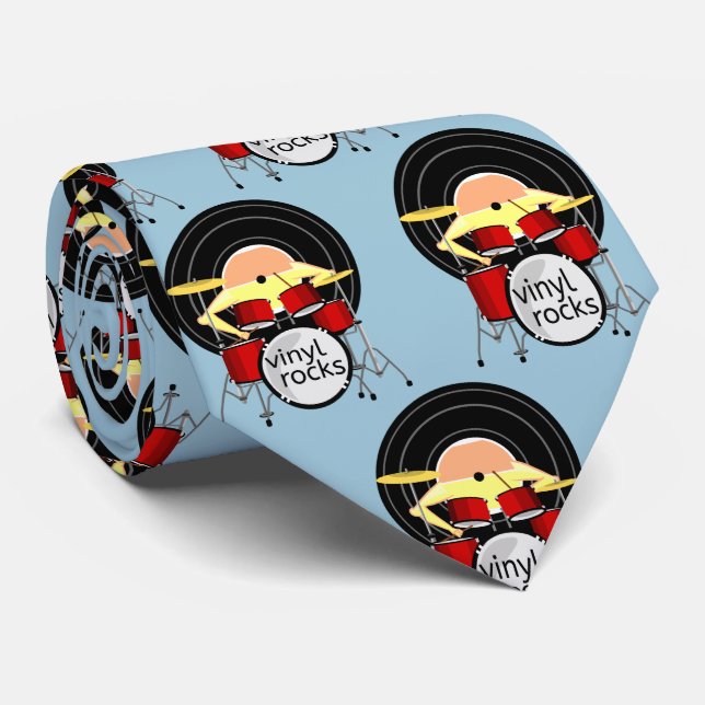 Vinyl Record Music Neck Tie (Rolled)