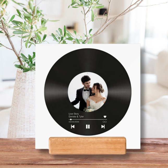 Vinyl Record Music Wedding Photo Song Plaque Holder (Vinyl Record Music Wedding Photo Song Plaque Holder)