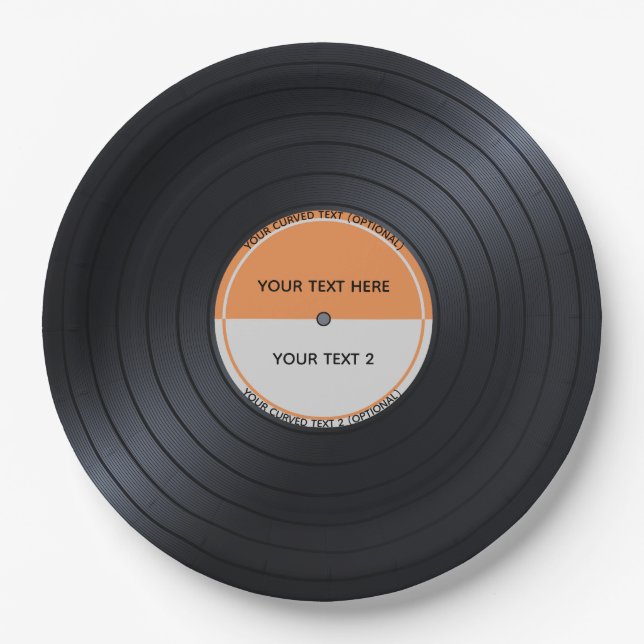 Vinyl Record Paper Plates (Front)