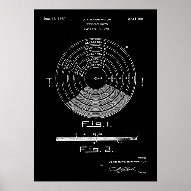 Vinyl Record Patent Poster (Front)