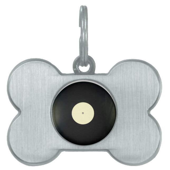 Vinyl Record Pet Name Tag (Front)