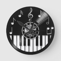 Vinyl record piano and music elements