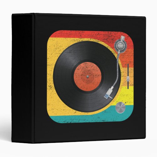 Vinyl Record Player 3 Ring Binder