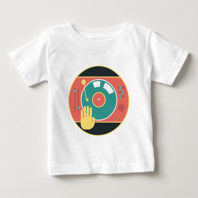 Vinyl-record-player-hand-scratch Baby T-Shirt (Front)