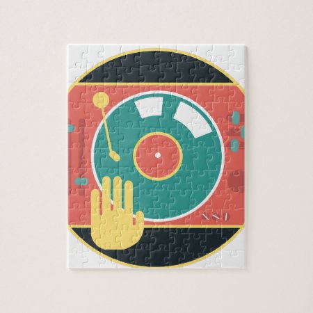 Vinyl-record-player-hand-scratch Jigsaw Puzzle
