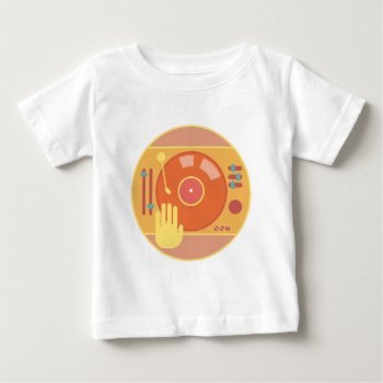 Vinyl-record-player-hand-scratch-light Baby T-shirt by daWeaselsGroove at Zazzle