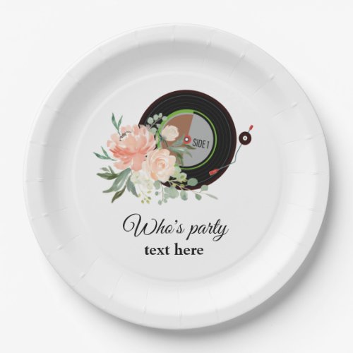 vinyl record player  paper plate