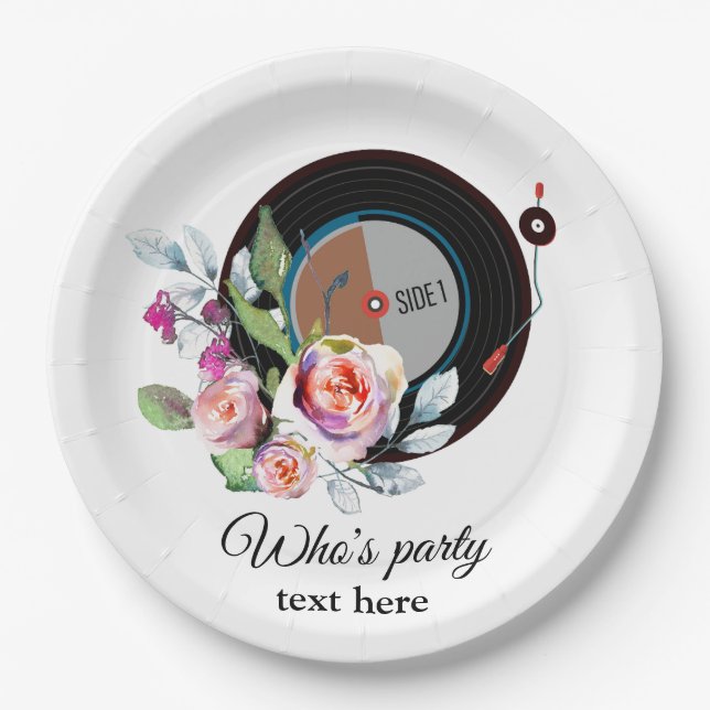 vinyl record player  paper plate (Front)