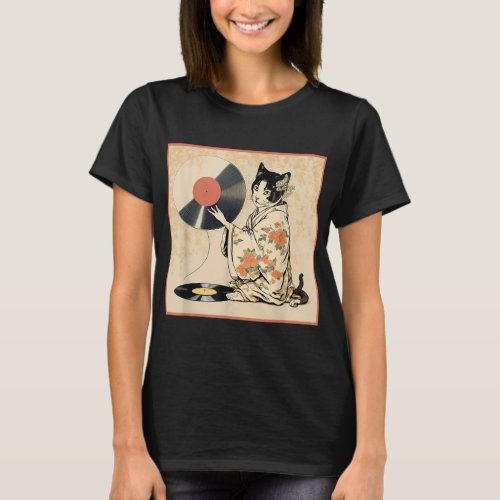 Vinyl Record Player Retro Cat Owner Record Collect T_Shirt