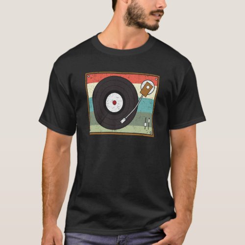 Vinyl Record Player Retro Music Record Collector T_Shirt