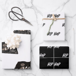 VINYL RECORD PLAYER TURNTABLE HIP HOP WRAPPING PAPER SHEETS