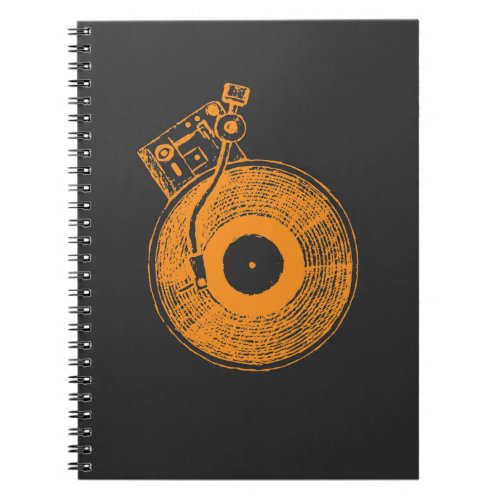 Vinyl Record Player Turntable Music Gift for DJ Notebook