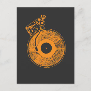 Vinyl Record Player Turntable Music Gift for DJ Postcard