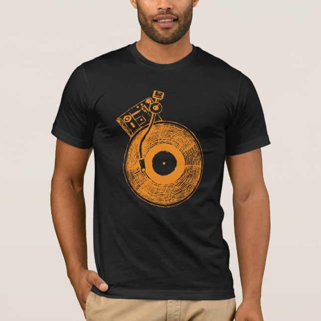 Vinyl Record Player Turntable Music Gift for DJ T-Shirt (Front)