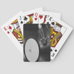 Vinyl Record Playing on a Turntable Overview Poker Cards