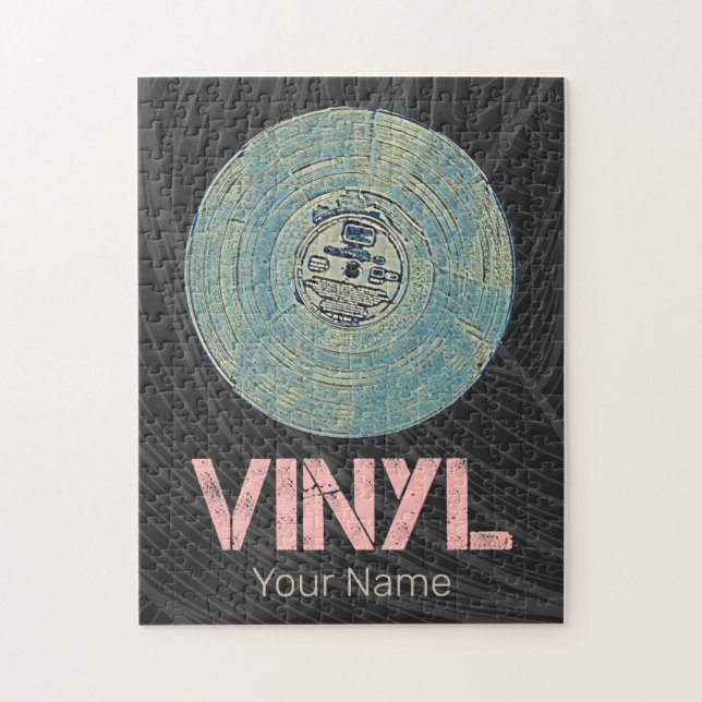 Vinyl Record Retro Disco Vintage Music Design Jigsaw Puzzle (Vertical)