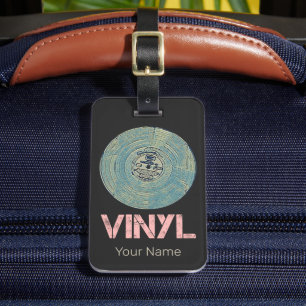 Vinyl Record Retro Disco Vintage Music Design Luggage Tag