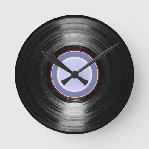 vinyl record retro hour round clock