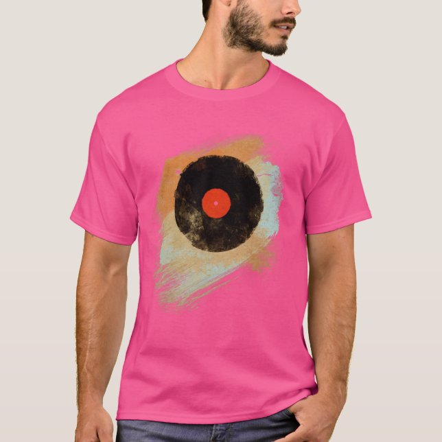 Vinyl Record Retro Vinyl Records Modern Grunge Des T-Shirt (Front)