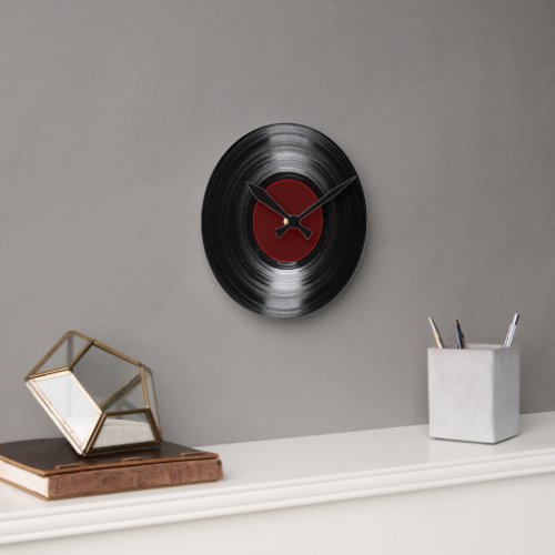 vinyl record round clock
