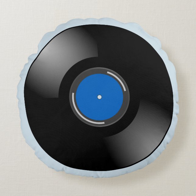 Vinyl Record Round Pillow (Front)