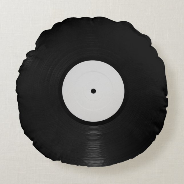 Vinyl Record Round Pillow (Front)