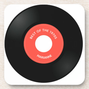 Vinyl Record Single "45" Design Beverage Coaster