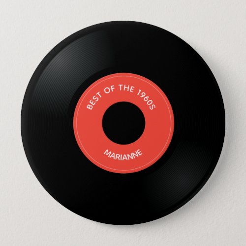 Vinyl Record Single 45 Design Button