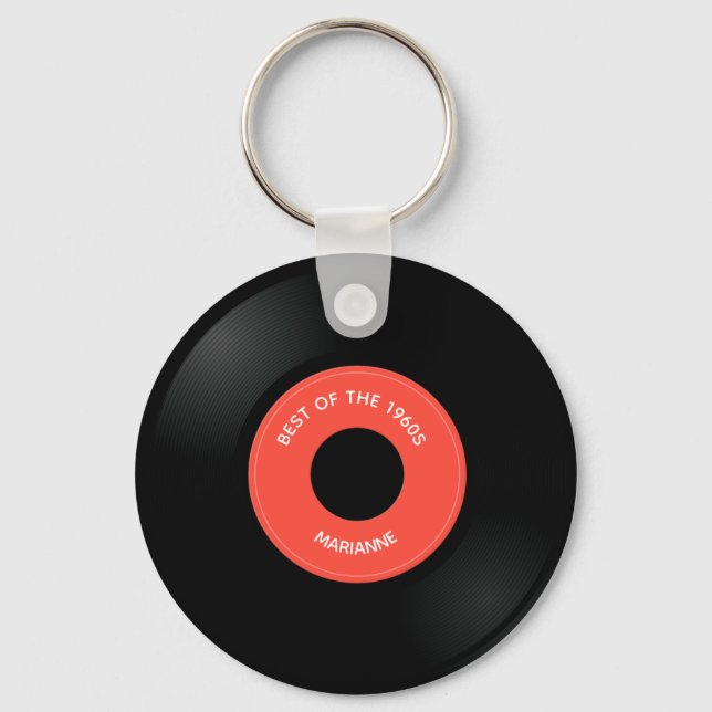 Vinyl Record Single "45" Design Keychain (Front)