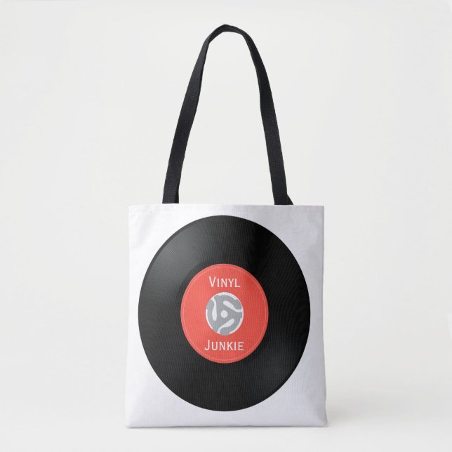 Vinyl Record Single 45RPM Design Tote Bag (Front)