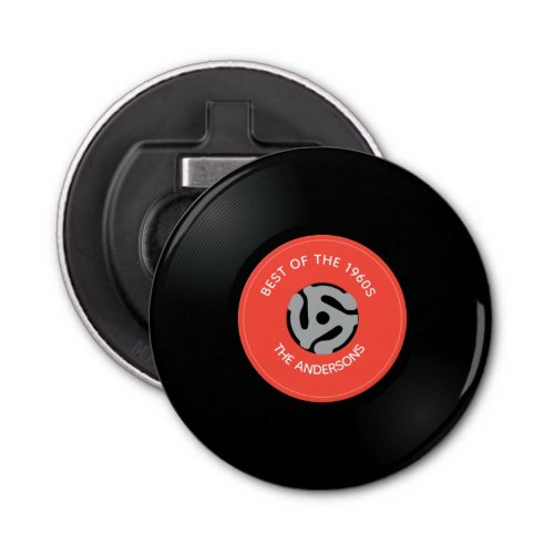 Vinyl Record Single Design Bottle Opener