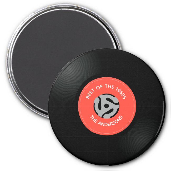 Vinyl Record Single Design Magnet