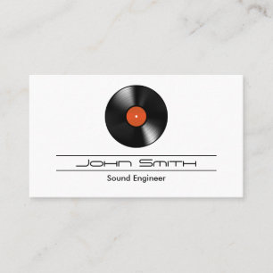 Vinyl Record Sound Engineer Business Card